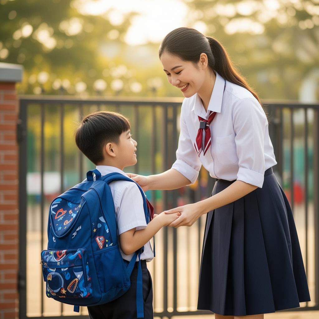 Teacher with student